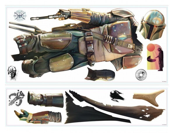 wanddecoratie The Mandalorian bruin/groen 14-delig