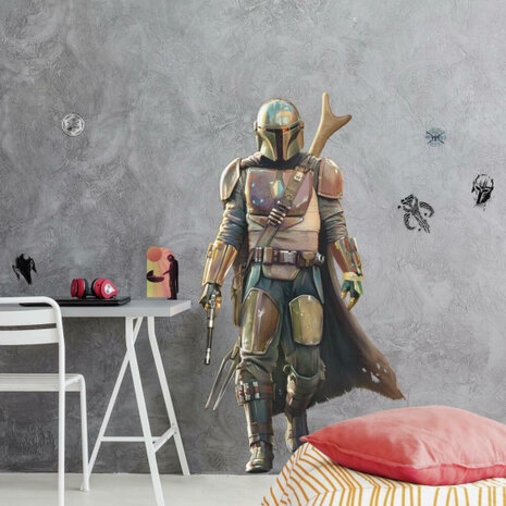 wanddecoratie The Mandalorian bruin/groen 14-delig