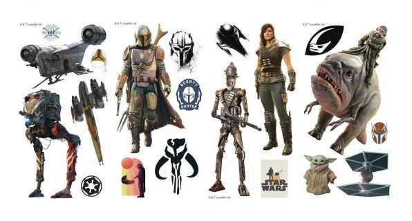 wanddecoratie The Mandalorian bruin/groen 20-delig