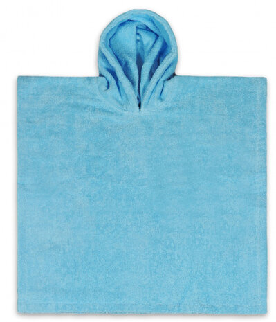 badponcho junior 55 cm katoen lichtblauw