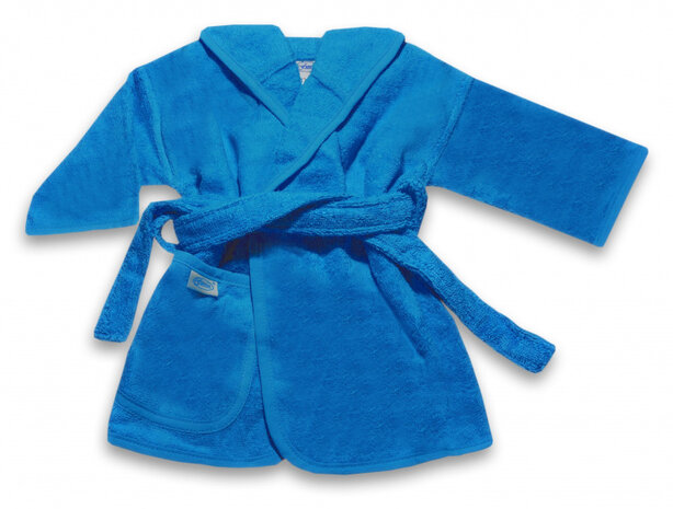 badjas junior katoen turquoise maat 86/92
