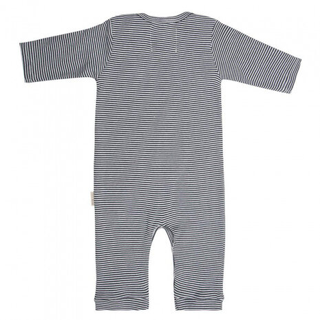 jumpsuit Stripes junior katoen zwart/wit maat 74