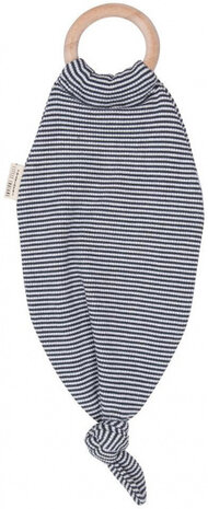 bijtring Stripes junior hout/katoen zwart/wit