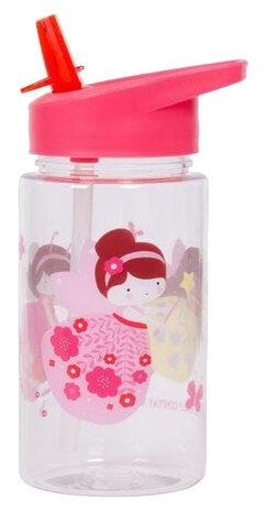 drinkfles Feetje meisjes 450 ml roze/transparant