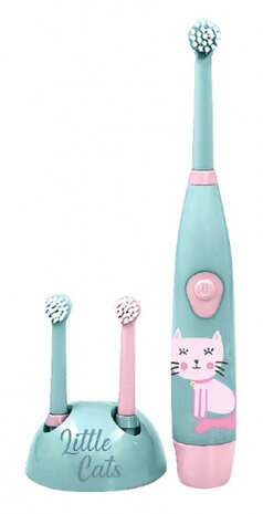 tandenborstel Little Cats 24 x 8,5 cm blauw/roze