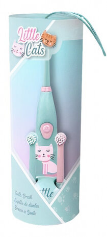 tandenborstel Little Cats 24 x 8,5 cm blauw/roze