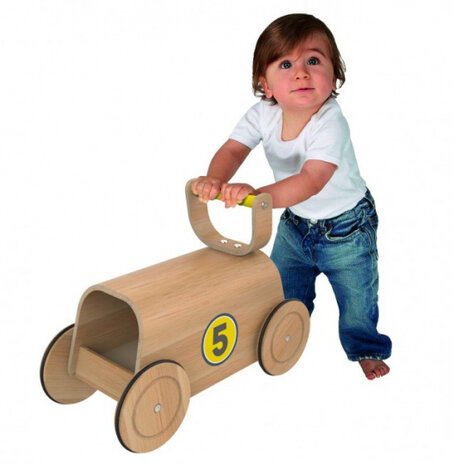 loopwagen Racer Walker junior 40 x 42 cm hout naturel