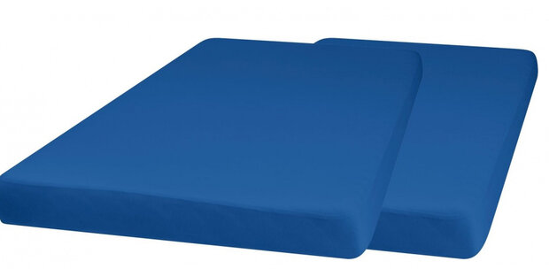 hoeslaken junior 120 x 60 cm katoen blauw 2 stuks