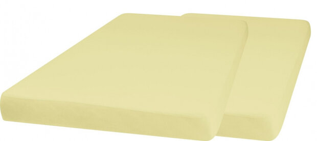 hoeslaken junior 140 x 70 cm katoen geel 2 stuks