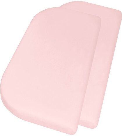 hoeslaken junior 81 x 42 + 10 cm lichtroze 2 stuks