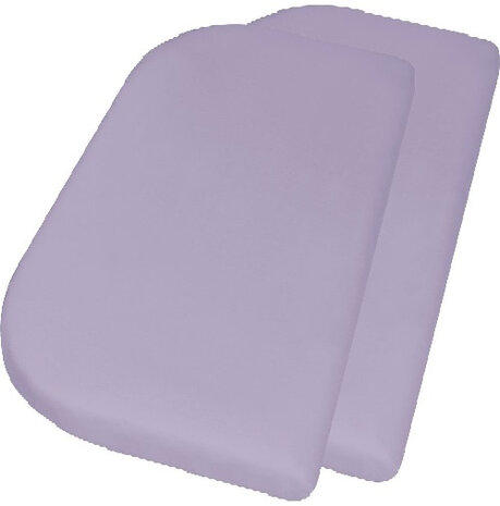hoeslaken junior 89 x 51 + 10 cm katoen lila 2 stuks