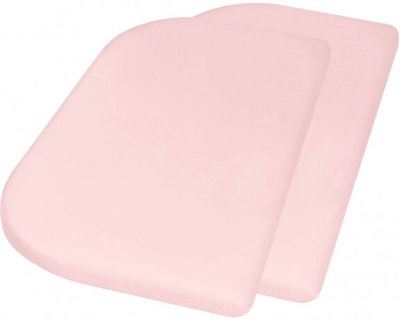 hoeslaken junior 89 x 51 + 10 cm lichtroze 2 stuks
