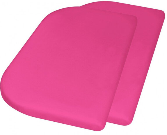hoeslaken junior 89 x 51 + 10 cm katoen roze 2 stuks