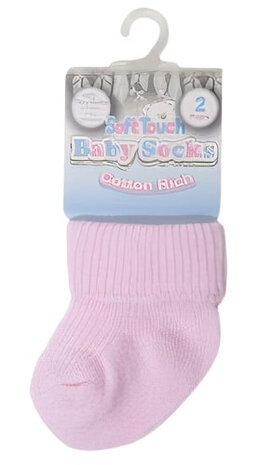 babysokken meisjes katoen roze 2-delig