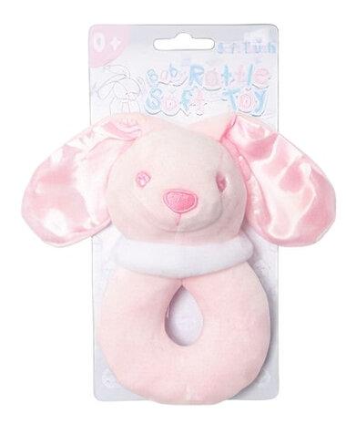 rammelaar konijn meisjes 14 cm polyester roze