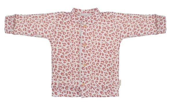 vest Leopard meisjes katoen roze/wit maat 80