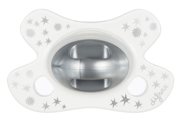 fopspeen Dental Newborn junior siliconen grijs