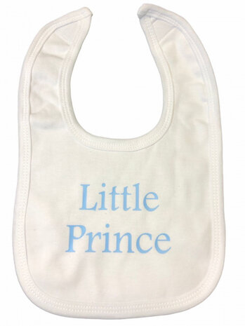 slabber Prince jongens 33 cm katoen wit/blauw