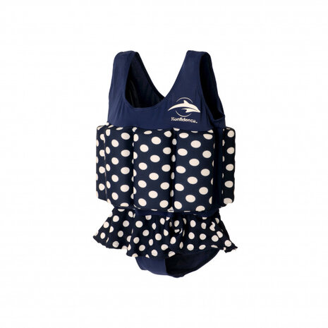 drijfpakje/zwempak lycra Polka Dot donkerblauw maat 2-3 jaar