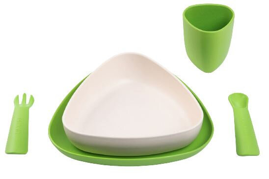eetset eKeat Spring Edition groen/wit 5-delig
