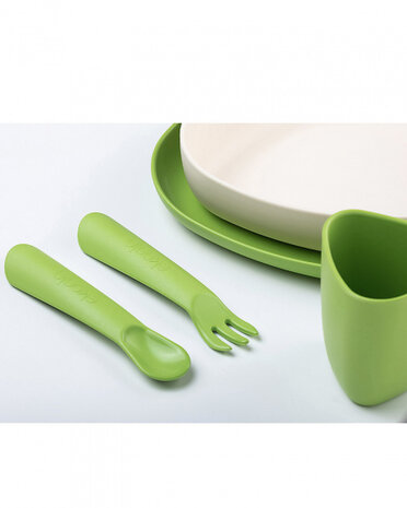 eetset eKeat Spring Edition groen/wit 5-delig