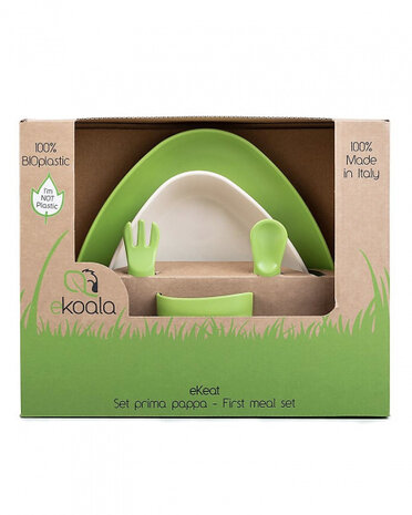 eetset eKeat Spring Edition groen/wit 5-delig