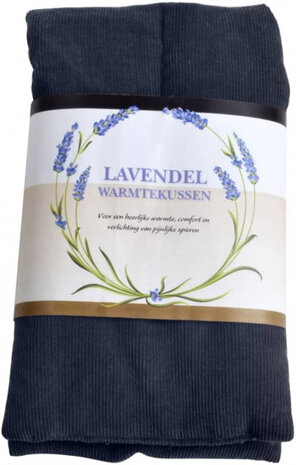 warmtekussen met lavendelgeur 68 x 14 cm nylon donkerblauw