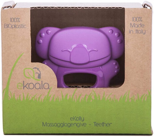 bijtring eKolly junior 8 x 9 cm biologisch paars