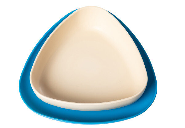 bordenset eKkoli biologisch blauw/wit 2-delig