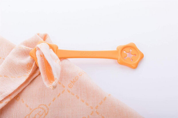 slabbetje + houder Min&ugrave; + eKibby biologisch oranje