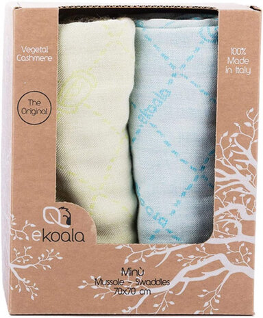 slabbetjes Min&ugrave; 70 cm biologisch blauw/groen 2 stuks