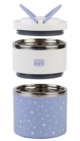 thermoskan voor babyvoeding Galaxy 820 ml lila 3-delig