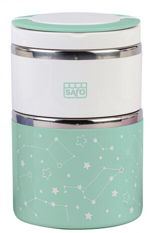 thermoskan voor babyvoeding Galaxy 820 ml mintgroen 3-delig