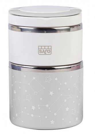 thermoskan voor babyvoeding Galaxy 820 ml grijs 3-delig