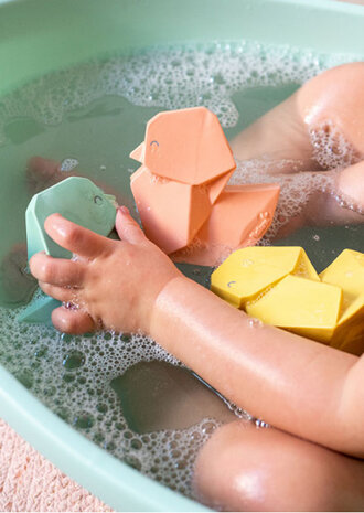 bijtring Origami rubber mintgroen