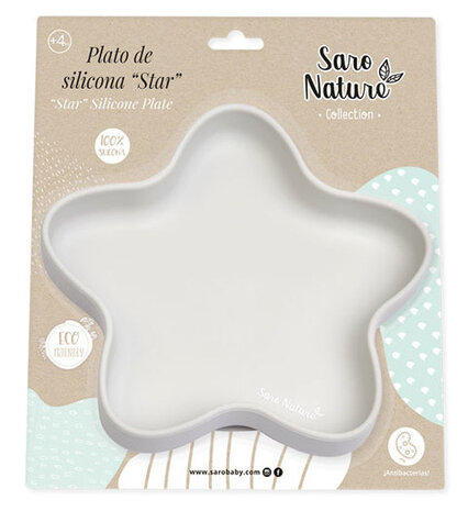 eetbord Star 20 x 3,5 cm siliconen wit