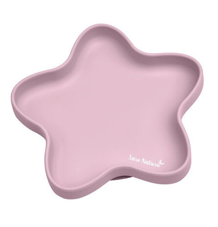 eetbord Star 20 x 3,5 cm siliconen roze