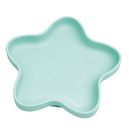 eetbord Star 20 x 3,5 cm siliconen mintgroen