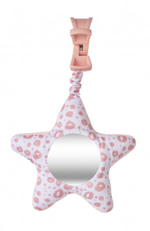 hangfiguur met geluid Ster 21 cm polyester zalmroze