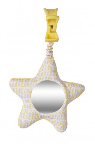 hangfiguur met geluid Ster 21 cm polyester geel