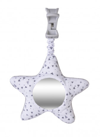 hangfiguur met geluid Ster 21 cm polyester grijs