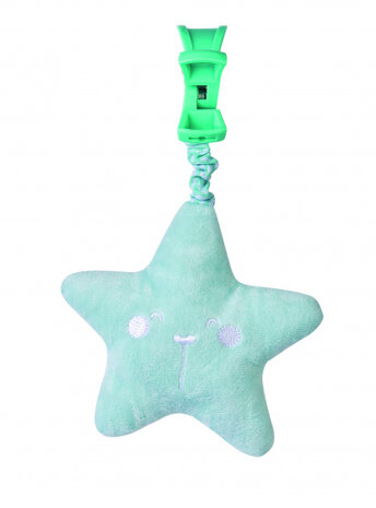 hangfiguur met geluid Ster 21 cm polyester mintgroen