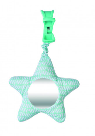 hangfiguur met geluid Ster 21 cm polyester mintgroen