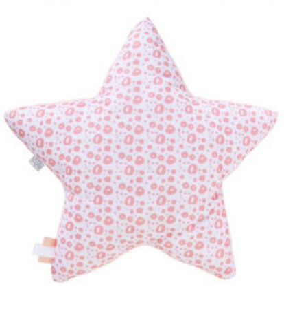 decoratiekussen Wild Star polyester 34 cm zalmroze