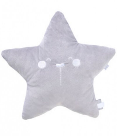 decoratiekussen Wild Star polyester 34 cm grijs
