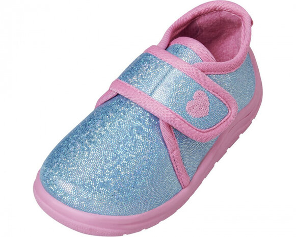 babyschoenen meisjes textiel turquoise/roze maat 22/23