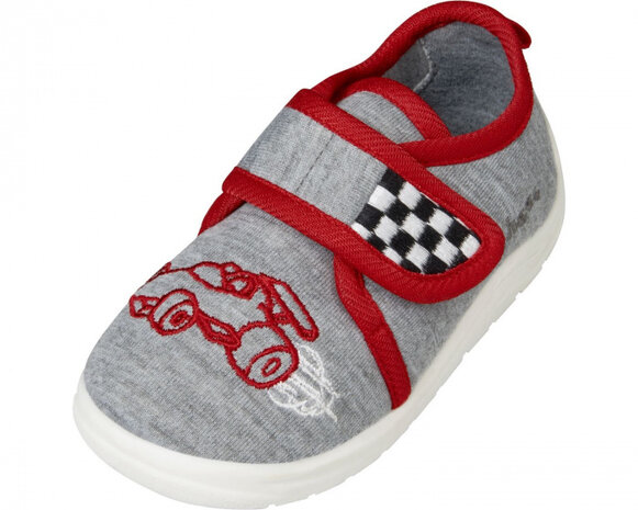 babyschoenen race-auto junior textiel grijs maat 18/19