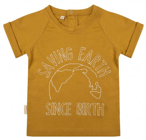 T-shirt junior katoen okergeel maat 86