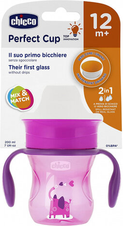 drinkbeker Perfect Cup junior 200 ml siliconen roze