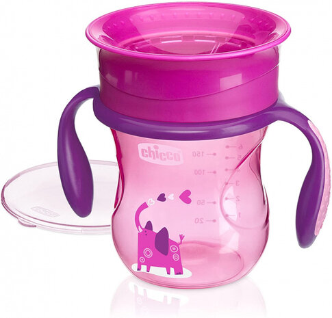 drinkbeker Perfect Cup junior 200 ml siliconen roze